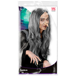Čarodějnická karnevalová paruka šedivá
