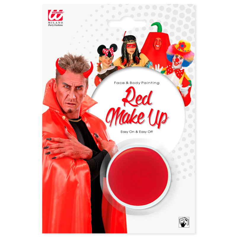 Červený make-up v pohári