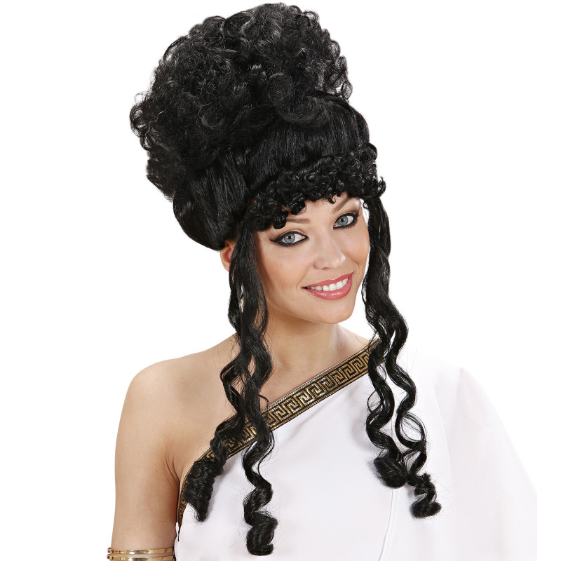Paruka bohyně s loknami černá