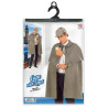 Sivý kabát s plášťom 100 cm Sherlock
