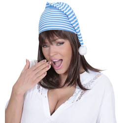 Čepička na spaní modro-bílá