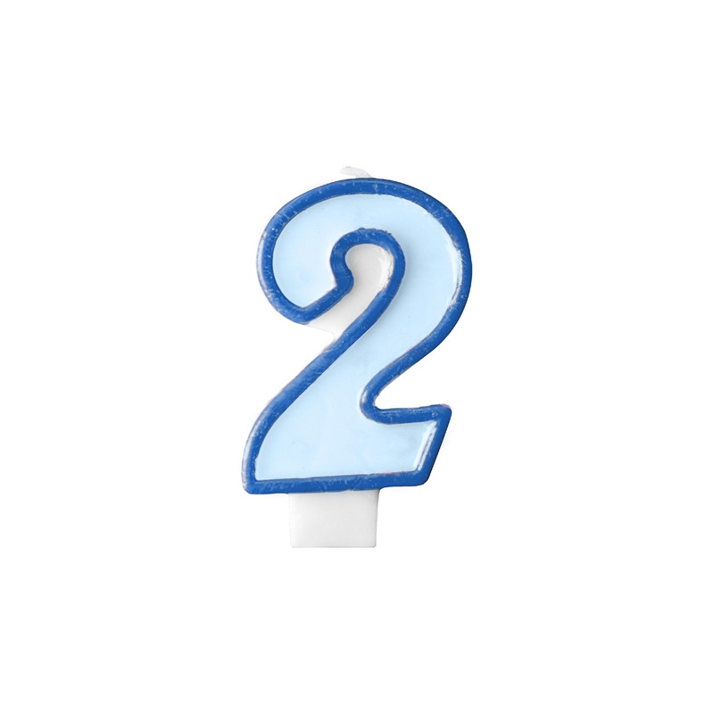 Narodeninová sviečka číslo 2 modrá
