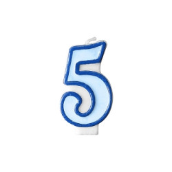 Narodeninová sviečka číslo 5 modrá