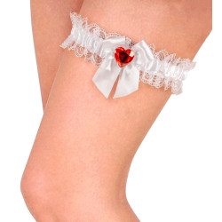 Podvazek bílý se  srdíčkem