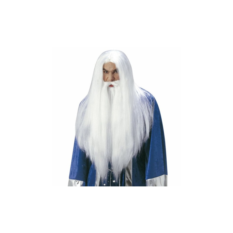 Paruka čaroděje s vousy dlouhá