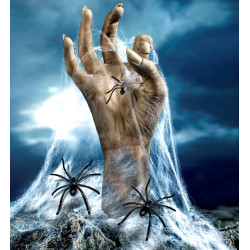 Pavučina s pavouky bílá