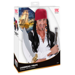 Pirátský šátek s dredy a korálky