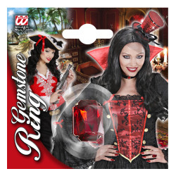 Prsteň s červeným kameňom