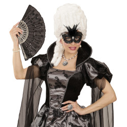 Škraboška s peřím černá