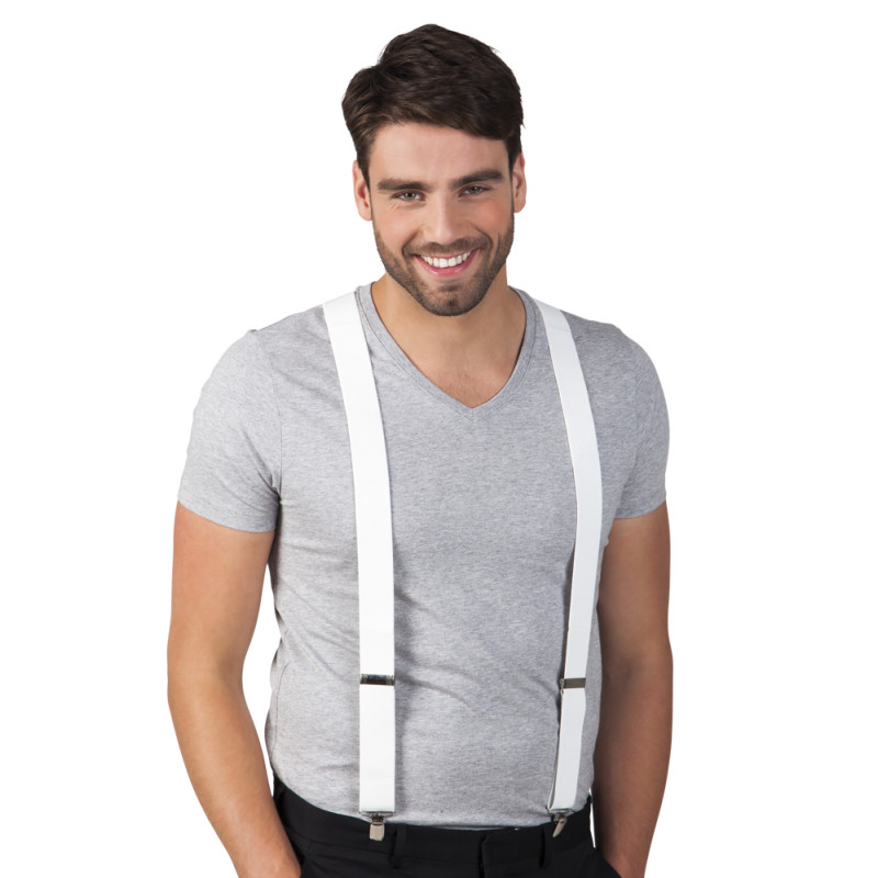 Bílé kšandy (šle) pružné