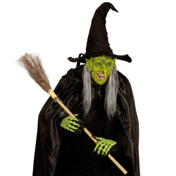 Maska čarodějnice zelená