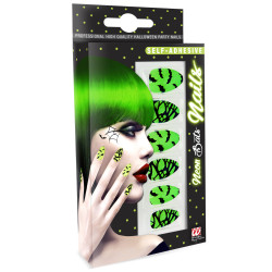 Umělé nehty neonové halloweenské