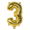 Foliová číslice 3 zlatá -86 cm