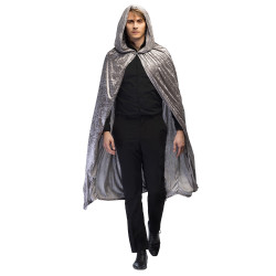 Šedivý plášť s kapucí