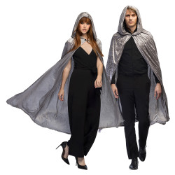 Šedý plášť s kapucňou