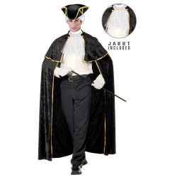 Černý benátský plášť s fiží