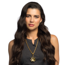 Párty náhrdelník list konopí