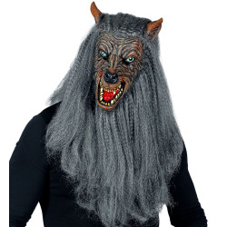 Vlčia maska s kožušinou