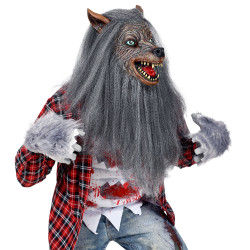 Vlčia maska s kožušinou