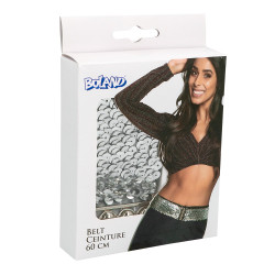 Opasek stříbrný flitrový