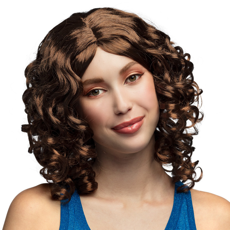 Dámská paruka hnědá  vlnitá