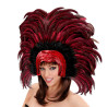 Brazilská čelenka z peří Rio červená