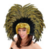 Brazilská čelenka z peří Rio zlatá