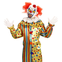 Klaunská maska s parochňou a klobúkom