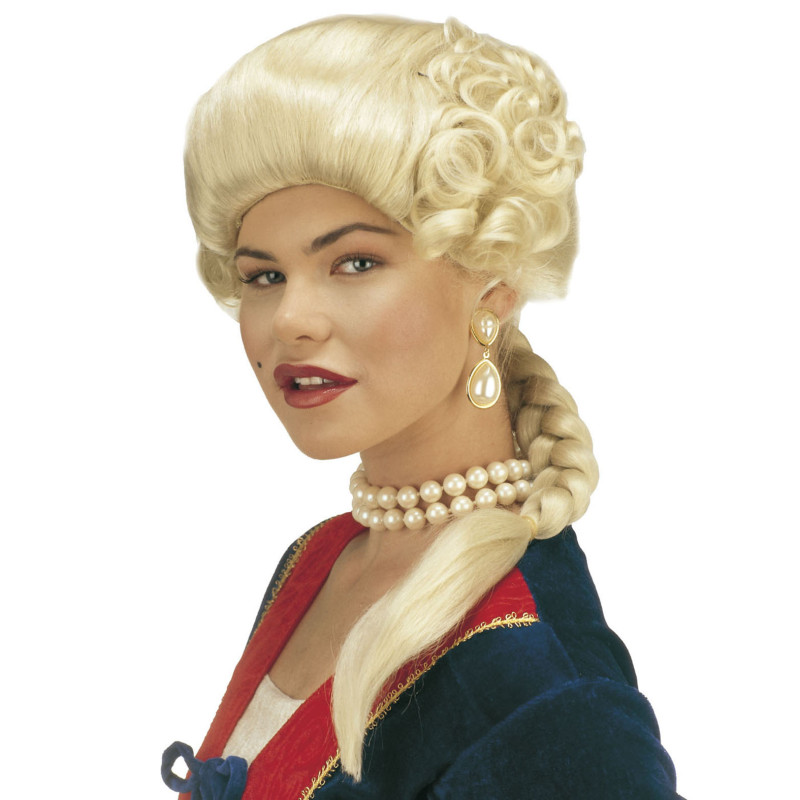 Historická paruka s copem blond