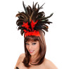 Brazilská čelenka z peří červeno-černá