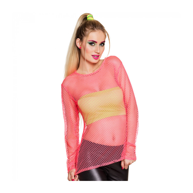 Dámské tričko síťované růžové