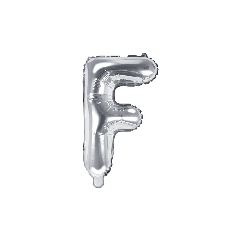 Foliové písmeno F stříbrné 35 cm