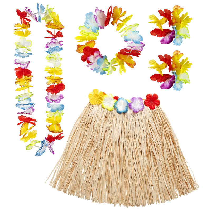 Havajský set s prírodnou sukňou