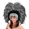 Brazilská čelenka z peří Rio stříbrná