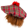 Skotský baret s vlasy červený