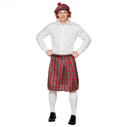 Skotský baret s vlasy červený