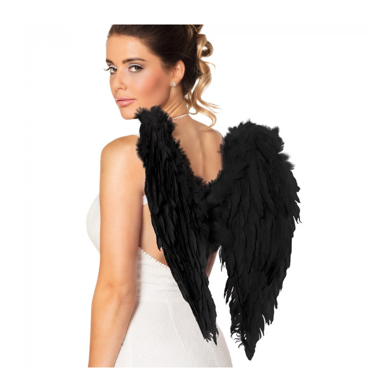 Černá křídla péřová 50x50 cm