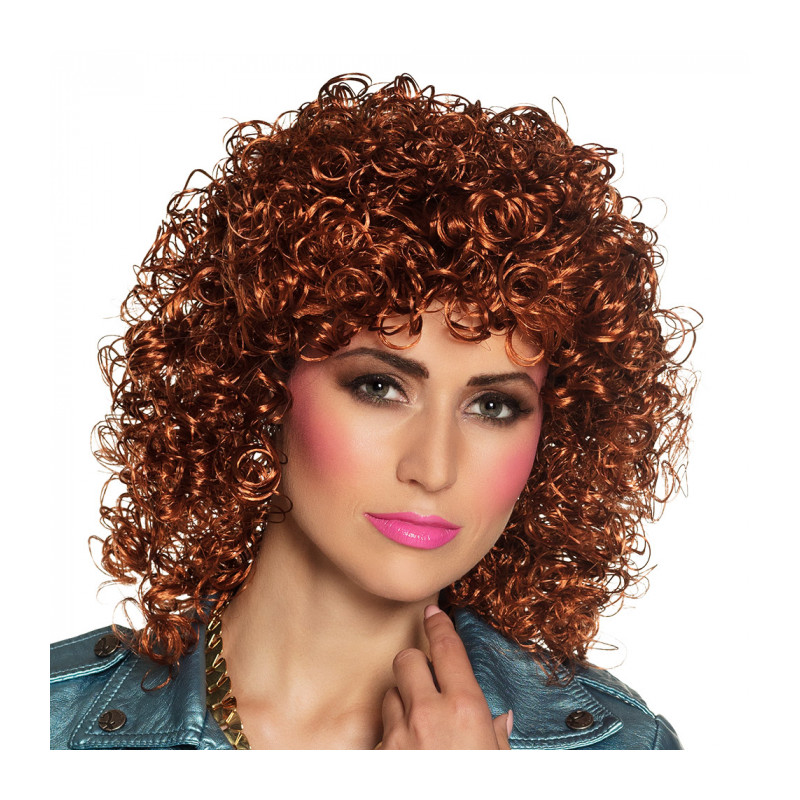 Dámská paruka hnědá kudrnatá retro