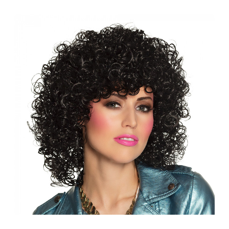 Dámská paruka černá kudrnatá retro