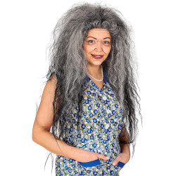 Čarodějnická paruka šedivá bohatá
