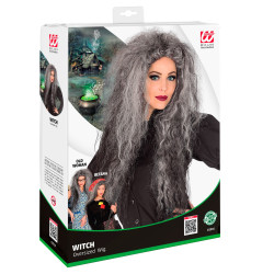 Čarodějnická paruka šedivá bohatá