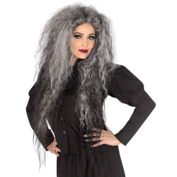 Čarodějnická paruka šedivá bohatá