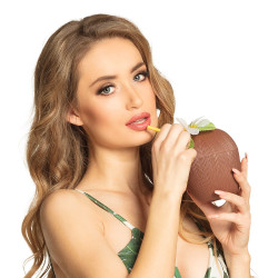 Kokosový pohár s brčkem