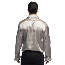 Stříbrná pánská košile XL