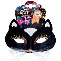 Škraboška kočka látková černá