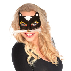 Škraboška kočka látková černá