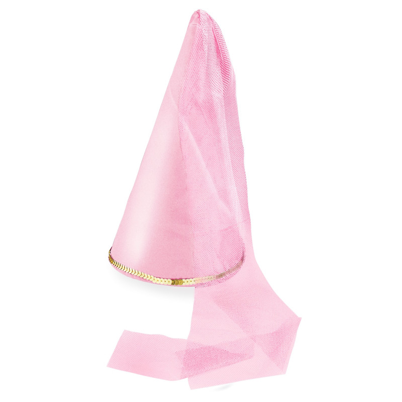 Klobouček víly se závojem růžový