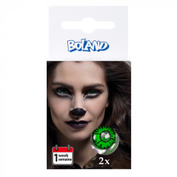 Zelené a čierne kontaktné šošovky