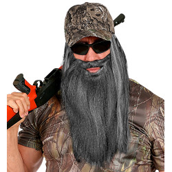 Dlouhé šedivé vousy s knírem