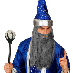 Dlouhé šedivé vousy s knírem